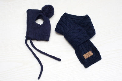 Bonnet pour Chien en Laine d'Hiver (avec écharpe)