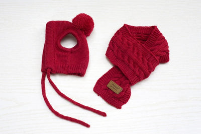 Bonnet pour Chien en Laine d'Hiver (avec écharpe)