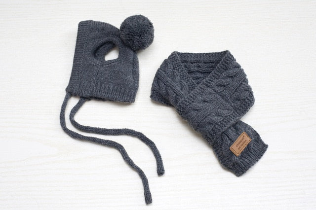 Bonnet pour Chien en Laine d'Hiver (avec écharpe)